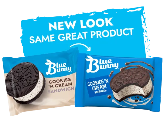 Blue Bunny Cookies N Cream Sandwich